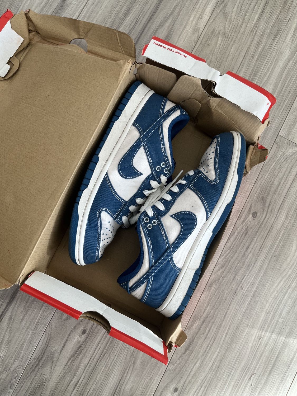 DUNK LOW BLUE WHITE, USED: 8