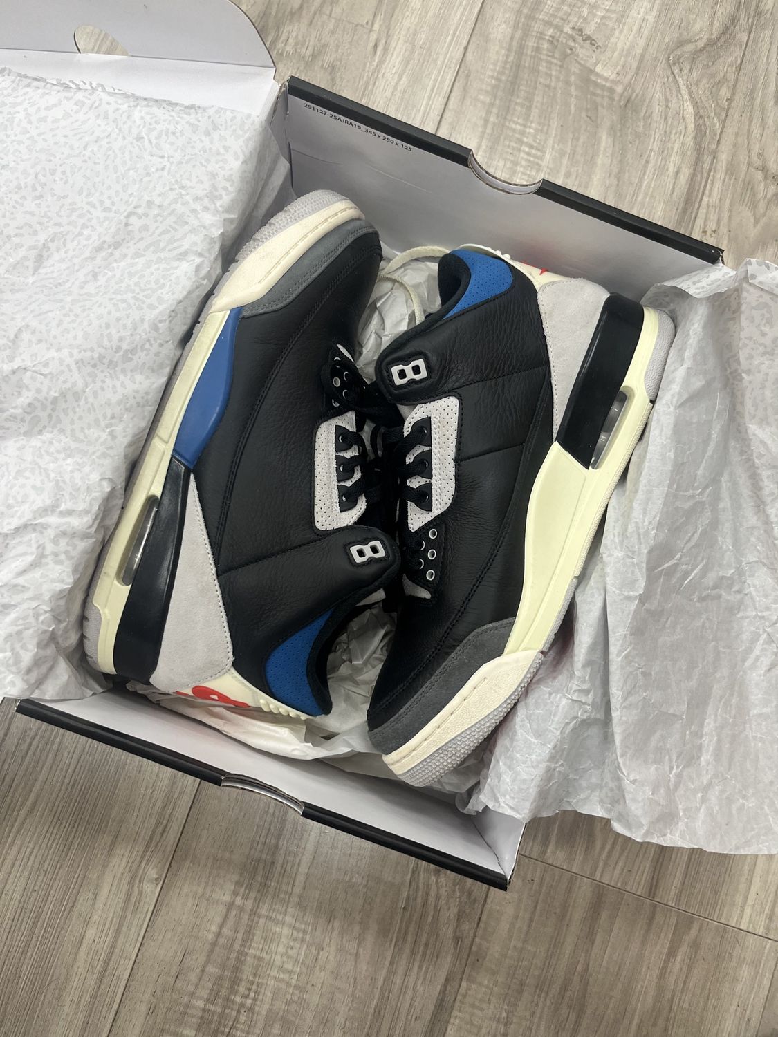 JORDAN 3 RARE AIR 12, USED: 12