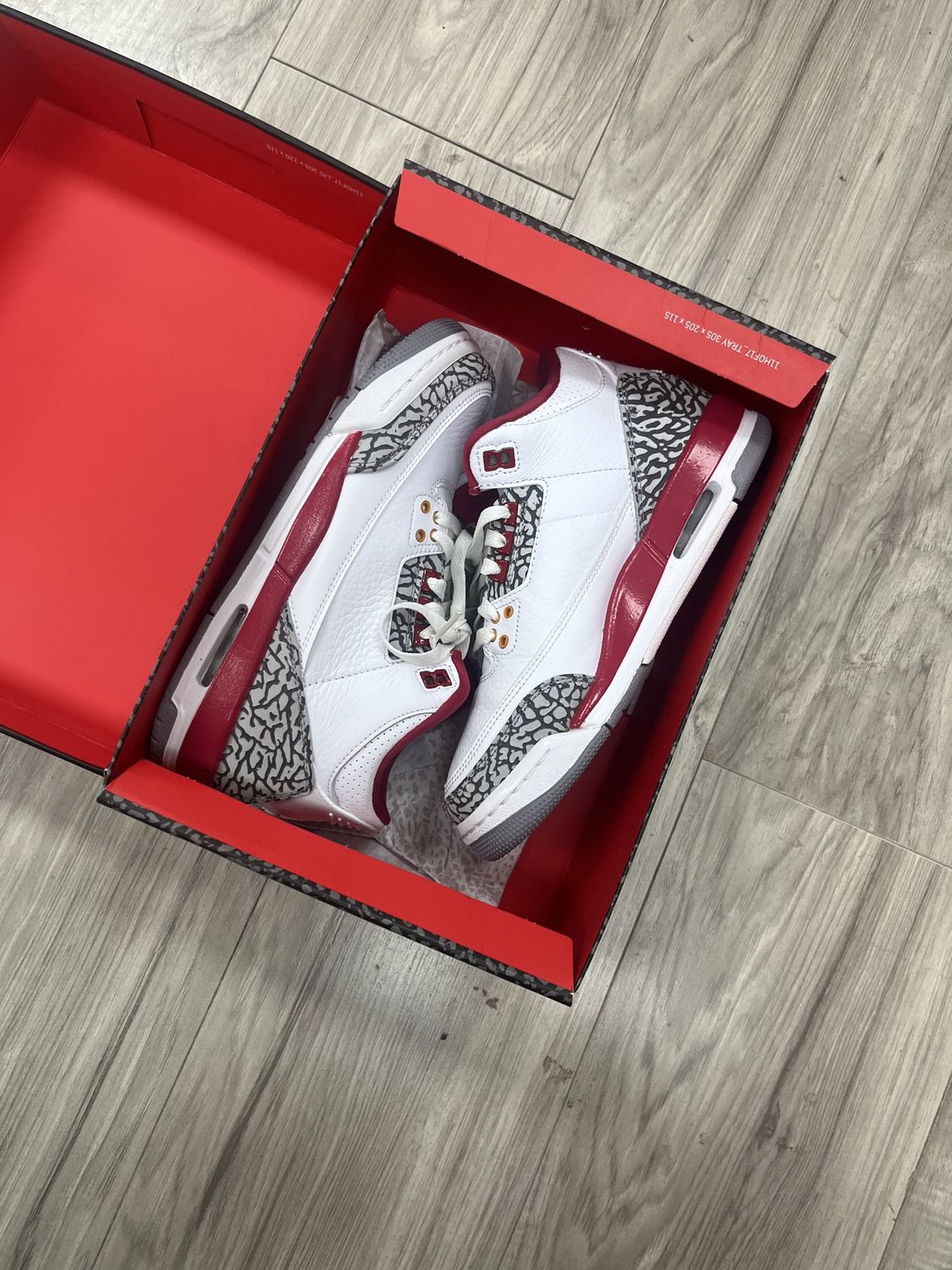 JORDAN 3 CARDINAL, USED: 6Y