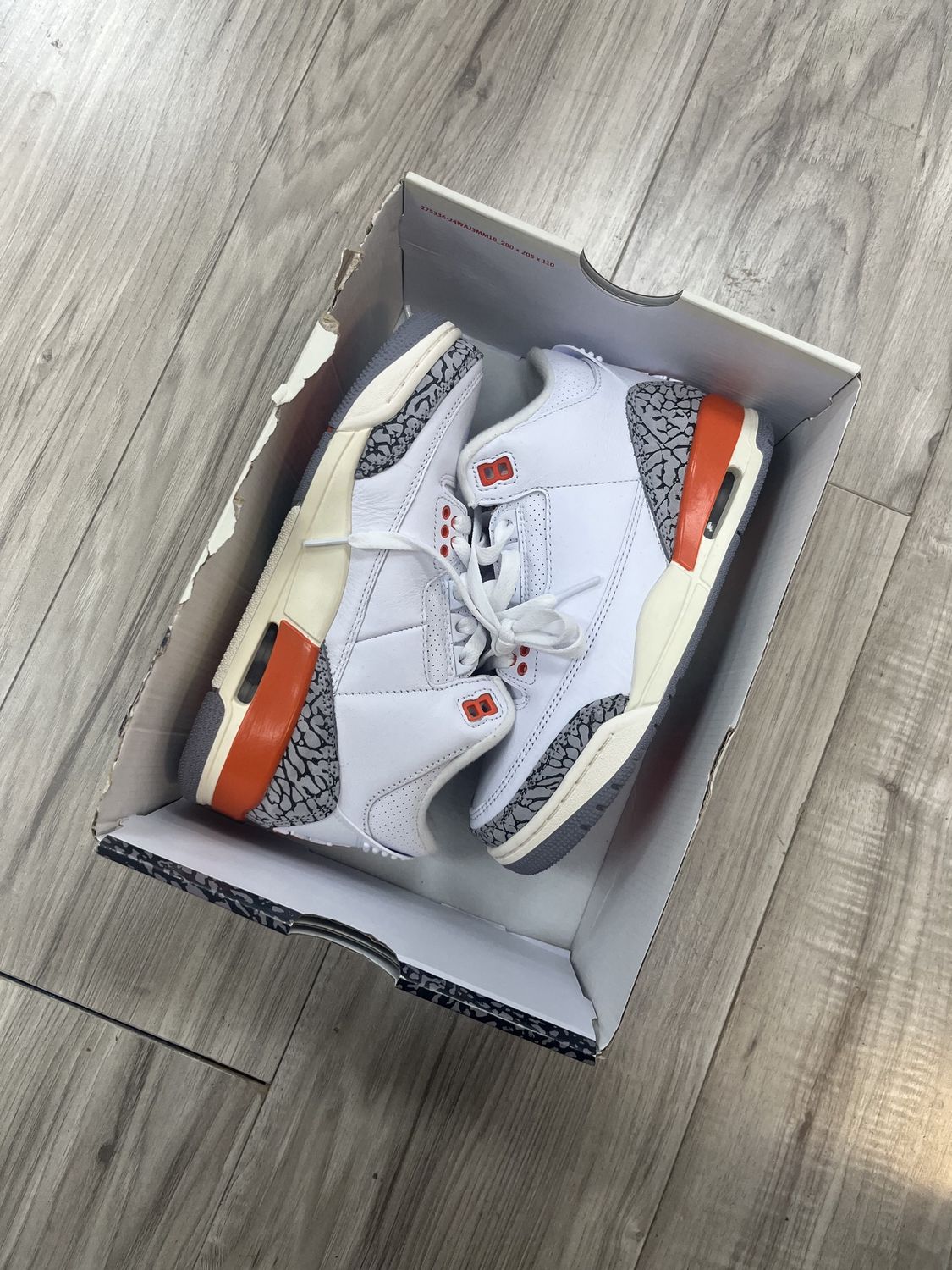 JORDAN 3 GEORGIA PEACH | NEW | NO LID |, NEW: 5W