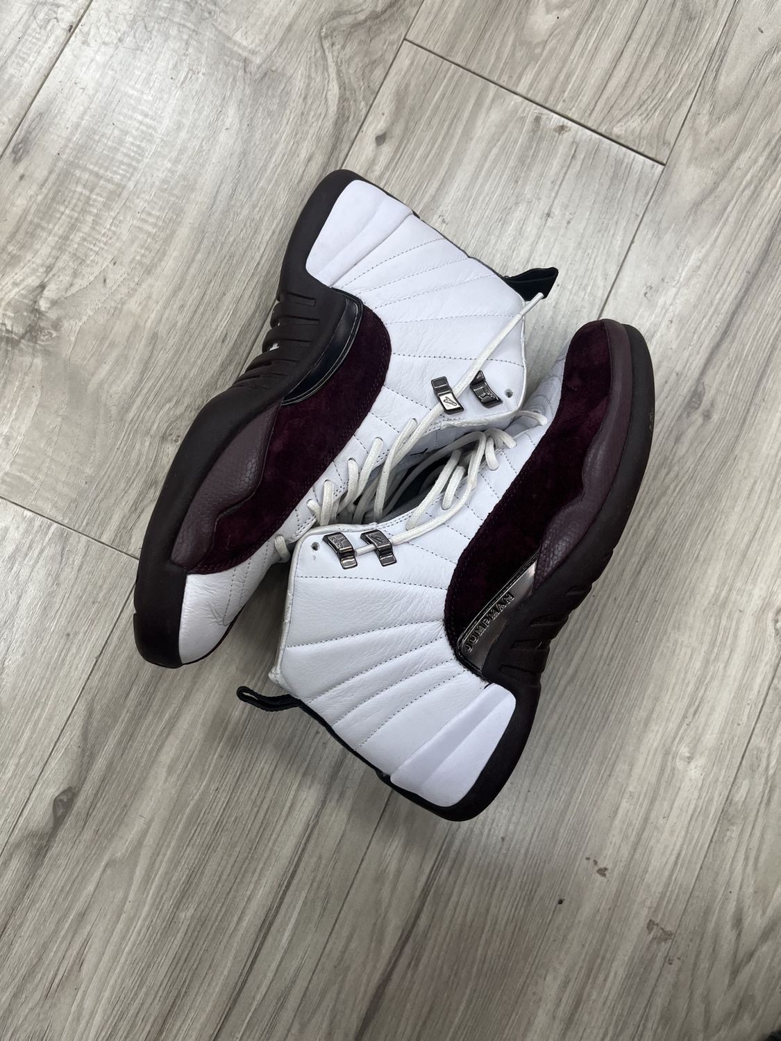 JORDAN 12 BURGUNDY A MA MANIERE | NO BOX |, USED: 10.5