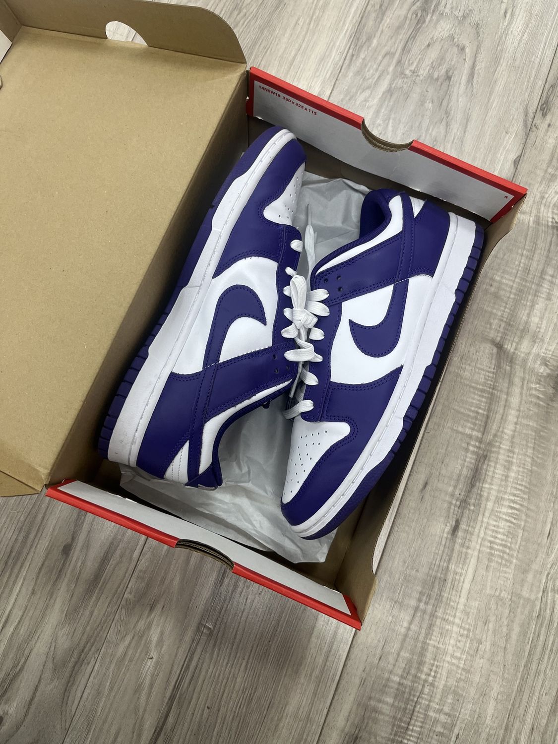 DUNK LOW CHAMP PURPLE, USED: 10.5