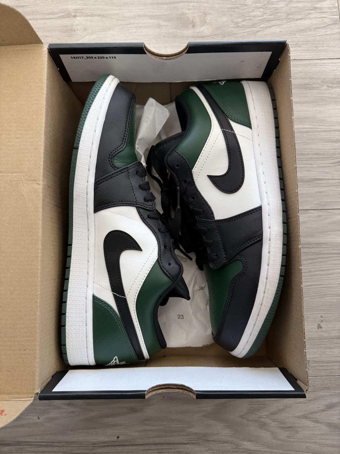 JORDAN 1 LOW PINE GREEN, USED: 10