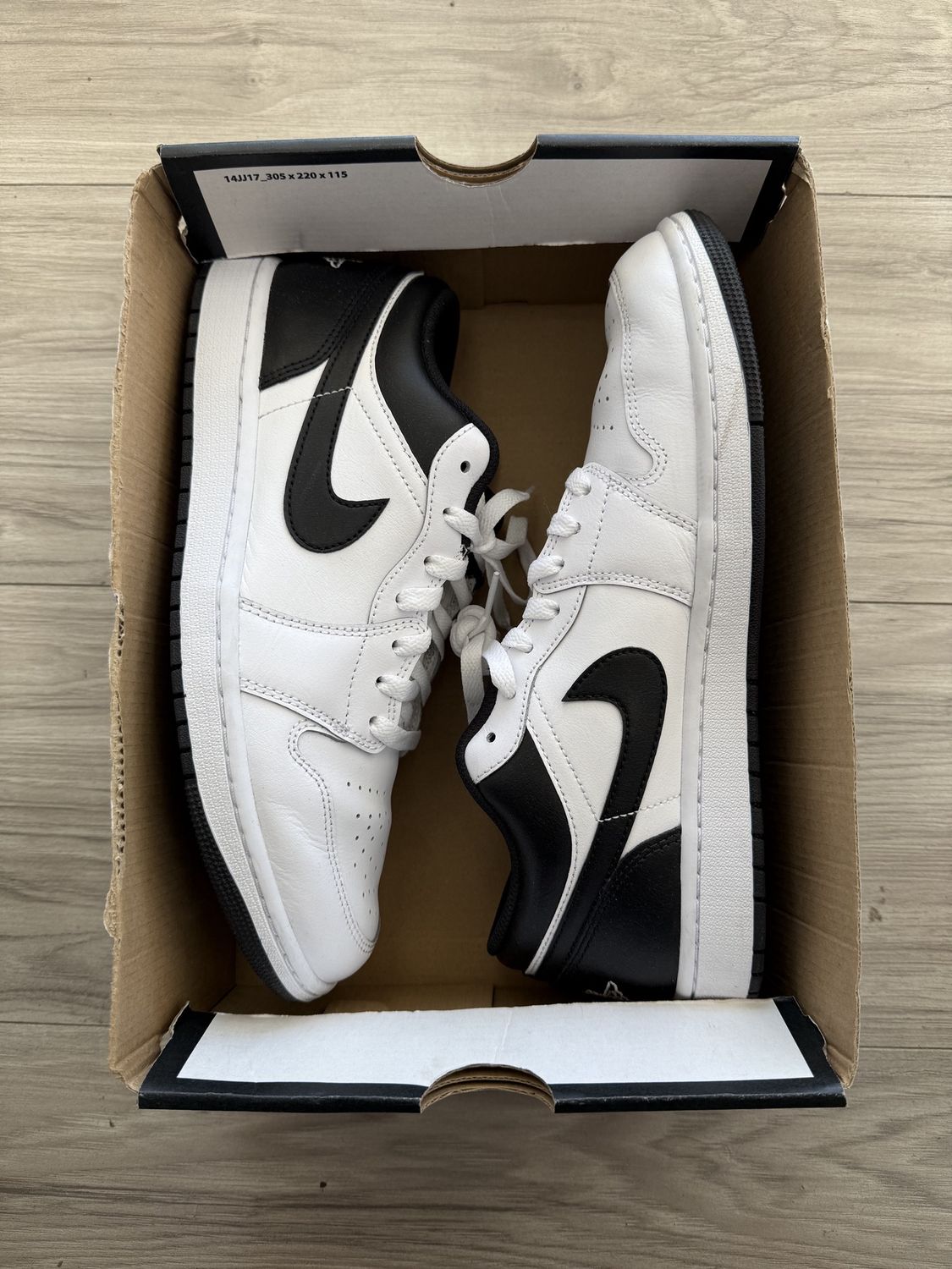 JORDAN 1 LOW BLACK WHITE NL, USED: 10