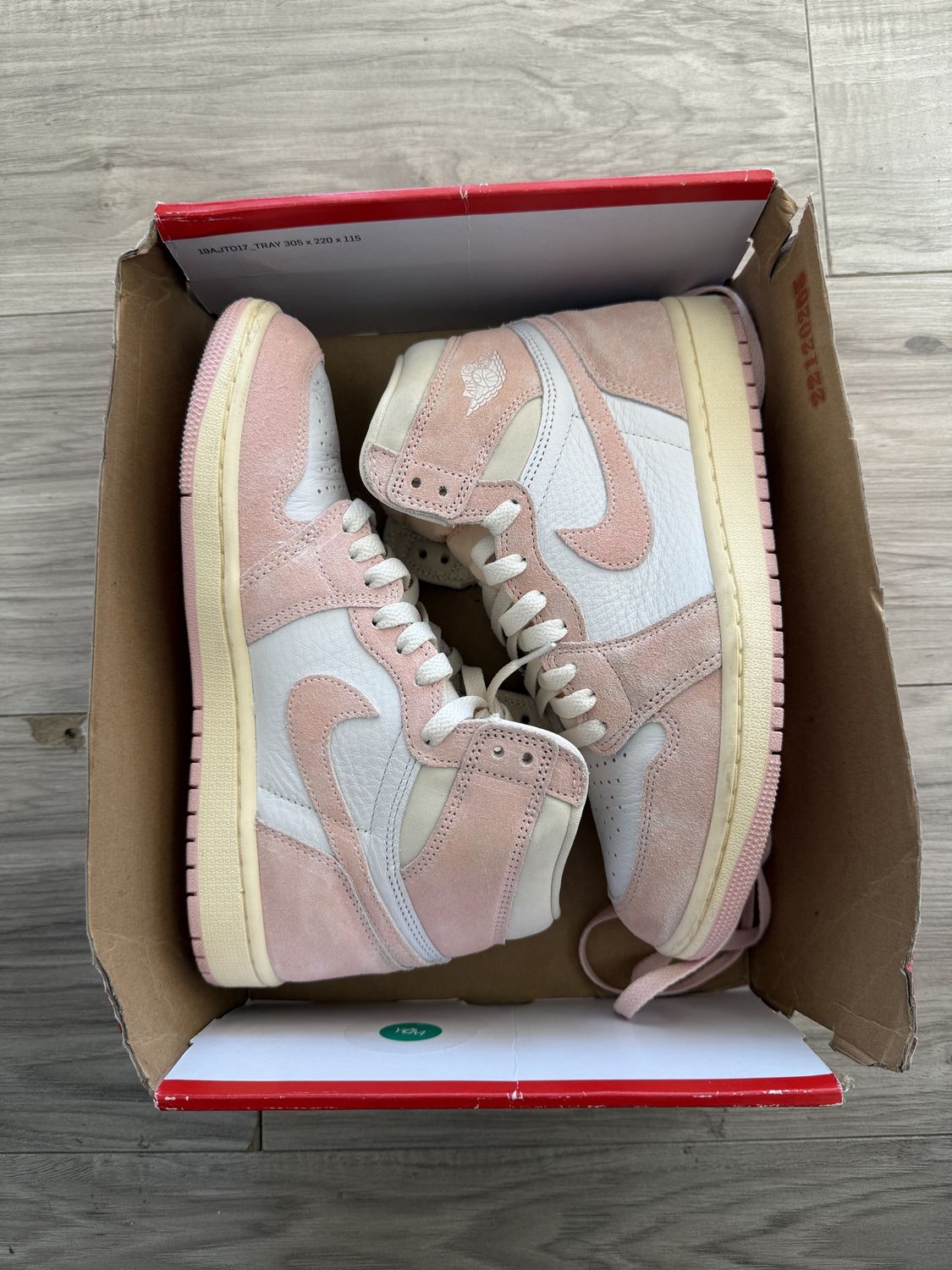 JORDAN 1 WASHED PINK NO LID, USED: 8W