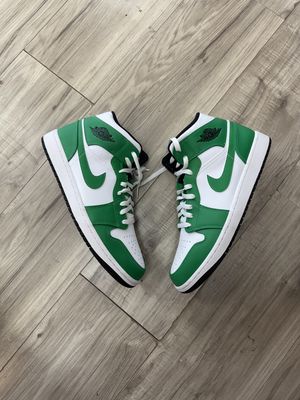 JORDAN 1 MID GREEN WHITE
