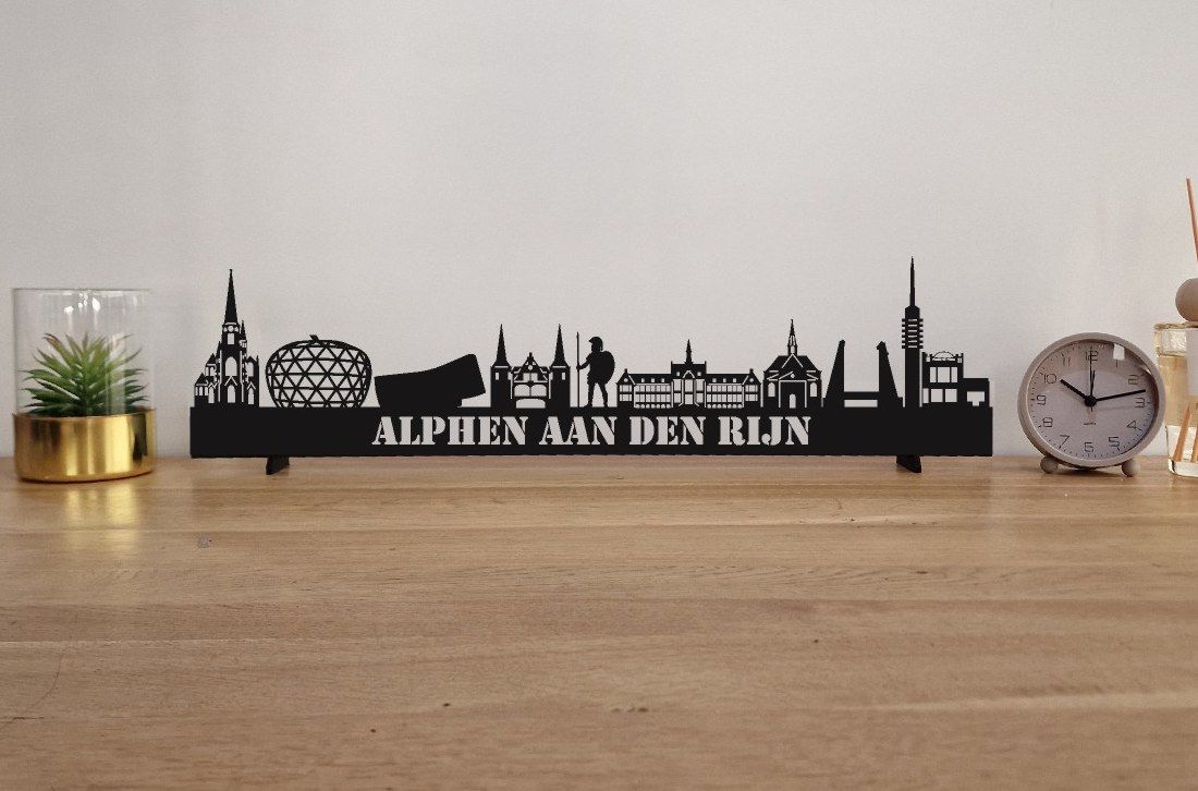 Skyline Alphen Aan Den Rijn – 55 cm | Zwart MDF