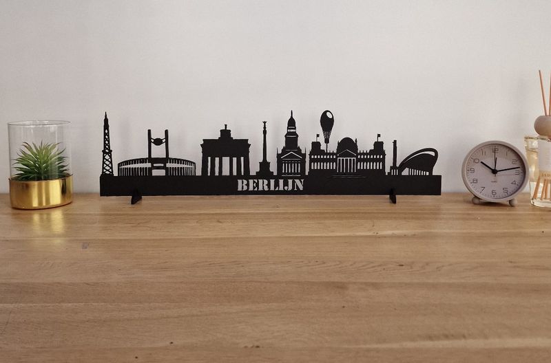 Skyline Berlijn – 55 cm | Zwart MDF