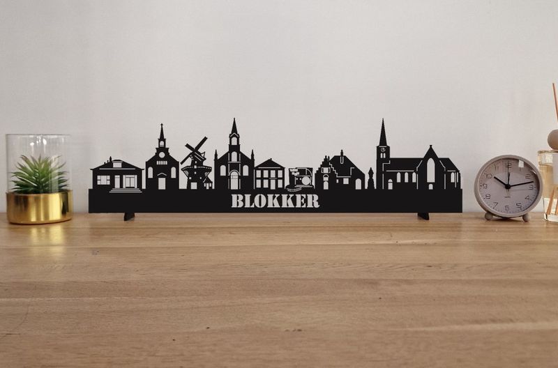 Skyline Blokker – 55 cm | Zwart MDF