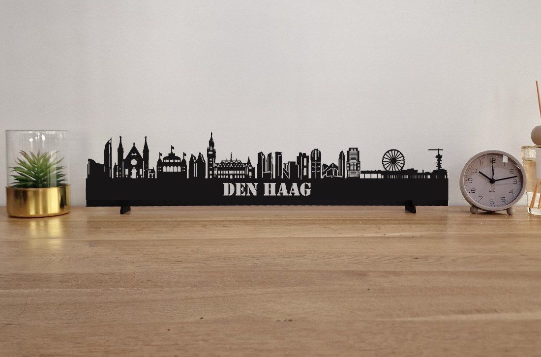 Skyline Den Haag – 55 cm | Zwart MDF