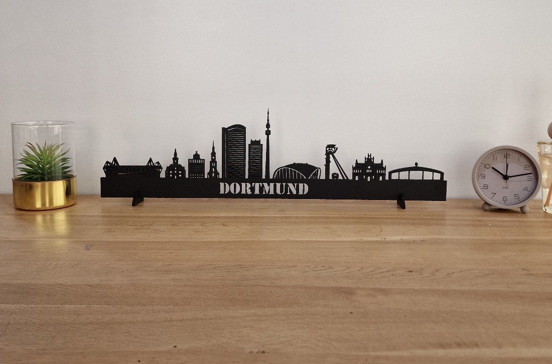 Skyline Dortmund – 55 cm | Zwart MDF