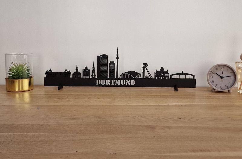 Skyline Dortmund – 55 cm | Zwart MDF