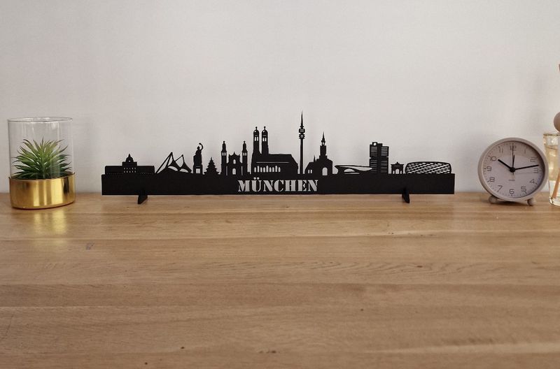 Skyline Munchen – 55 cm | Zwart MDF
