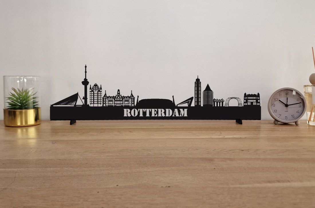 Skyline Rotterdam – 55 cm | Zwart MDF