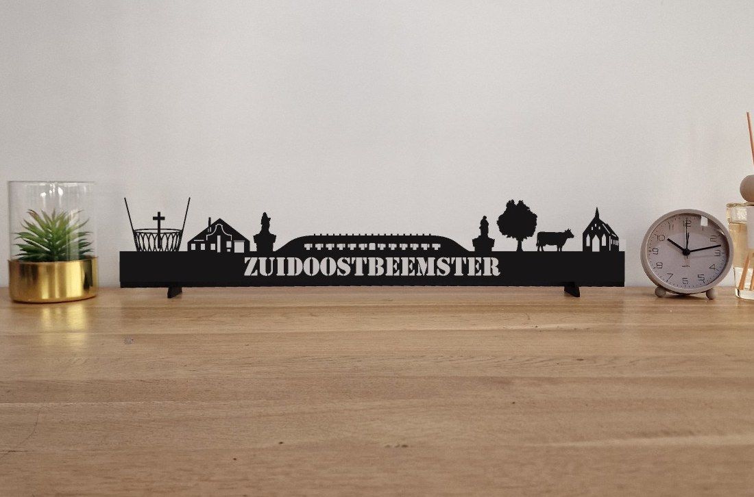 Skyline Zuidoostbeemster – 55 cm | Zwart MDF