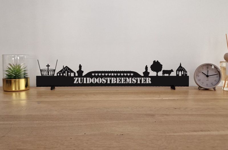 Skyline Zuidoostbeemster – 55 cm | Zwart MDF