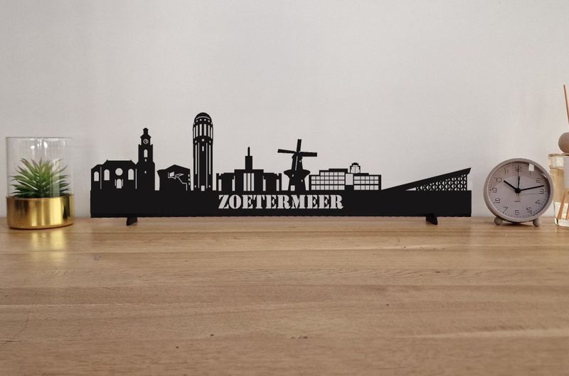 Skyline Zoetermeer – 55 cm | Zwart MDF