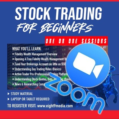 ZOOM - Beginners Stock Market Class - 1 ON 1 SESSION