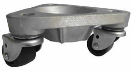 Medium Duty - Cast Aluminum Triangular Wide Wheel Cup Dolly with Casters  - Model 2127AL