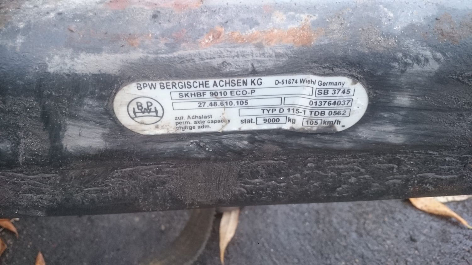 OŚ NACZEPY BPW ECO PLUS PIASTA TARCZA ZACISK BPW