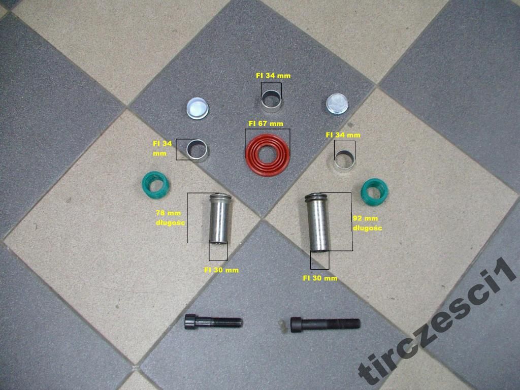 PROWADNICE KOMPLET NAPRAWCZY ZACISKU ZACISK KNORR