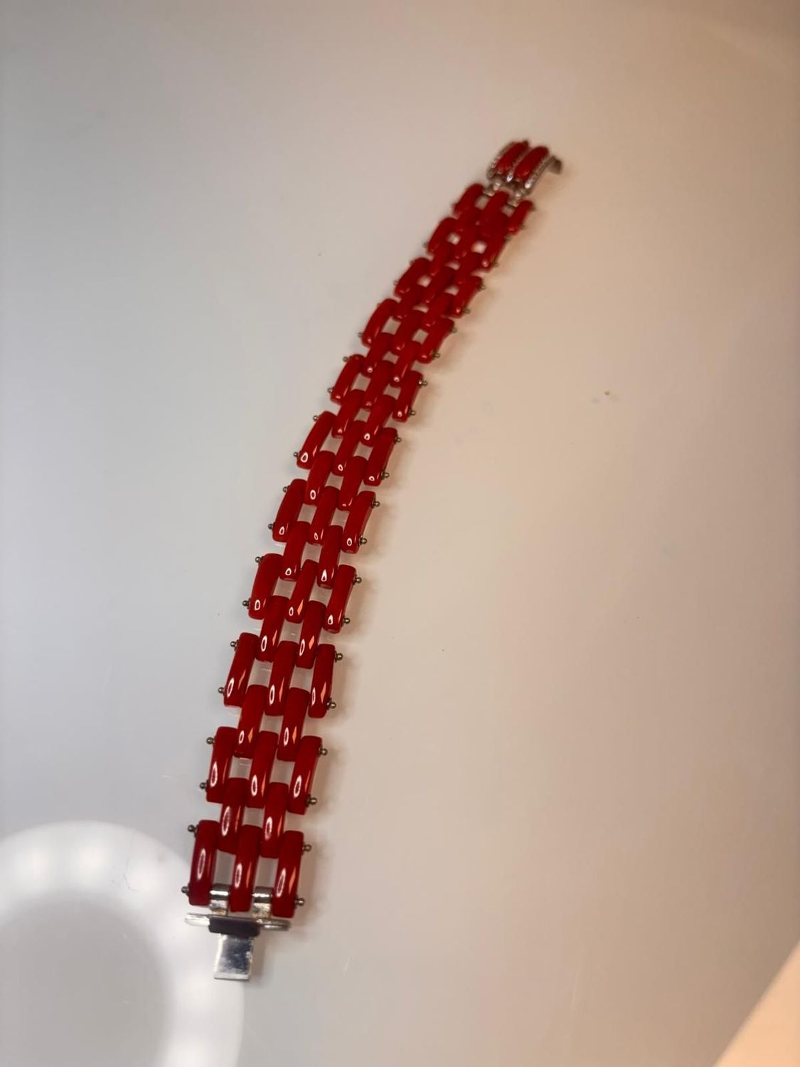Bracciale in corallo mediterraneo maglia cartier