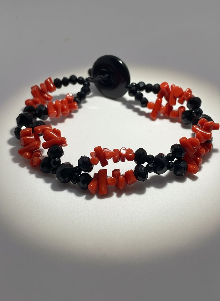 Bracciali in corallo, Mediterraneo e Agathe nera