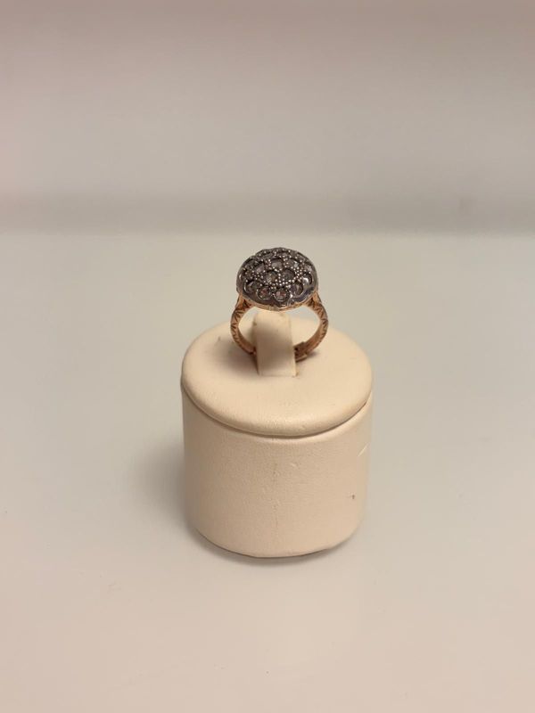 Anello in argento 925 con zirconi riproduzione toppe siciliane