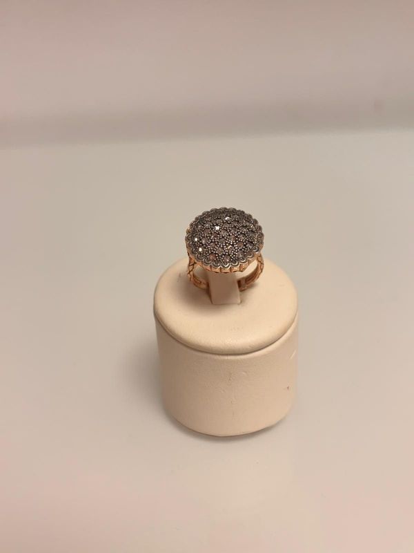 Anello in argento 925 con zirconi riproduzione toppe siciliane