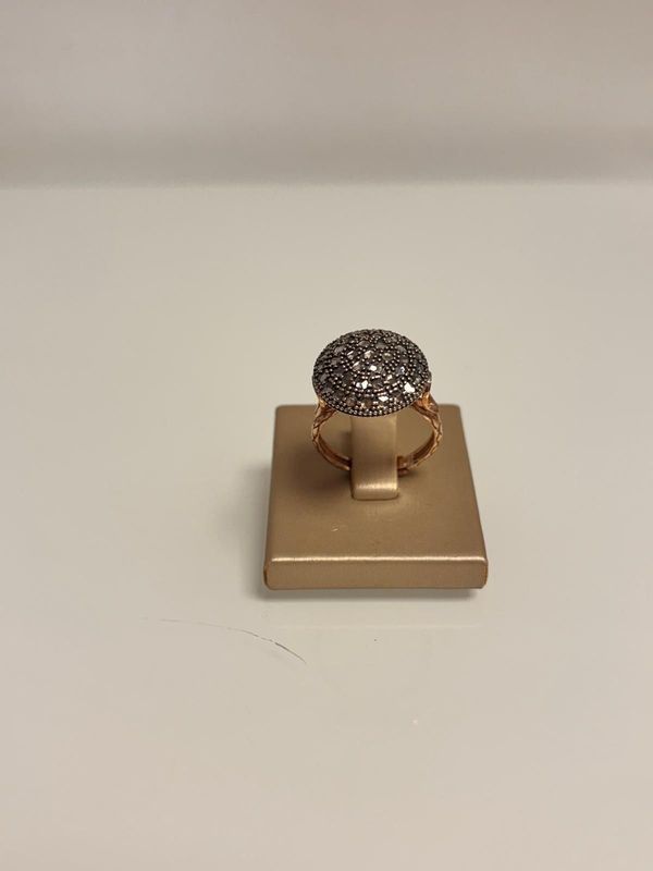 Anello in argento 925 con zirconi riproduzione toppe siciliane