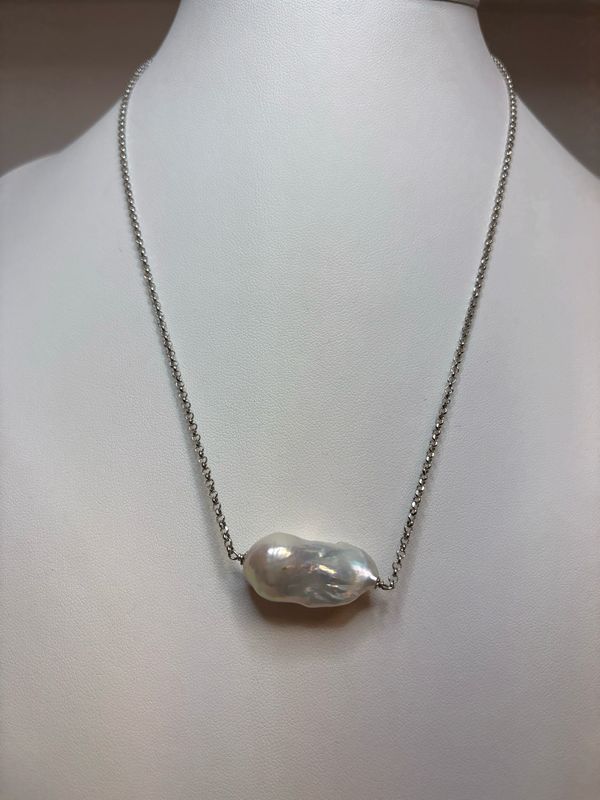 Collana in argento 925 con perla scaramazza.