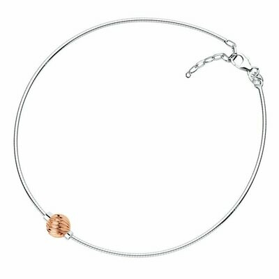 SS and Rose Gold Cape Cod Swirl-Ball Anklet