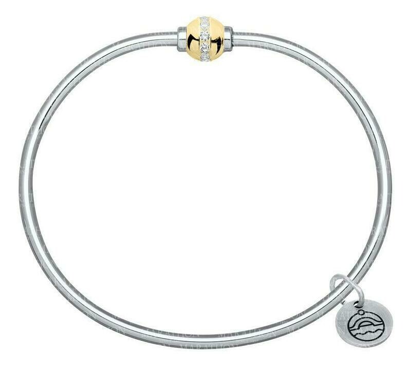 SS and Yellow Gold Cape Cod 0.33ct Diamond-Ball Bracelet