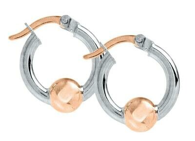 SS and Rose Gold Cape Cod Small Hoop Earrings