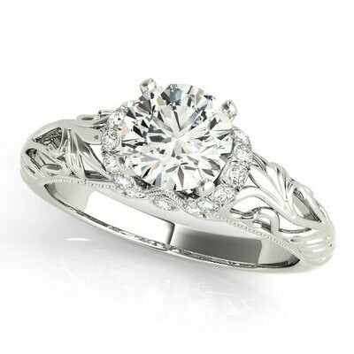 Floral-Inspired Filigree Diamond Engagement Mounting