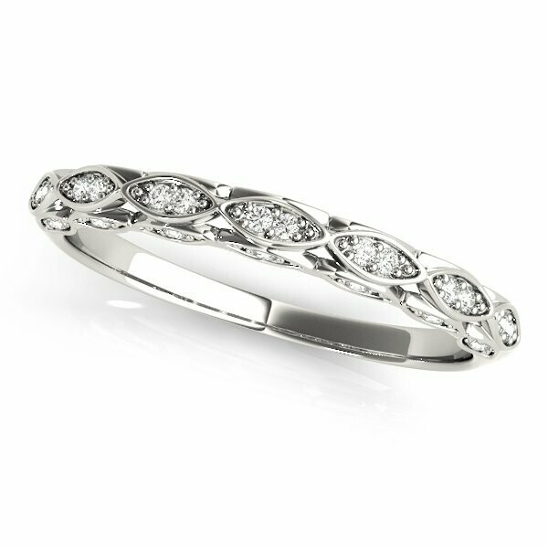 Vintage Filigree Diamond Wedding Band