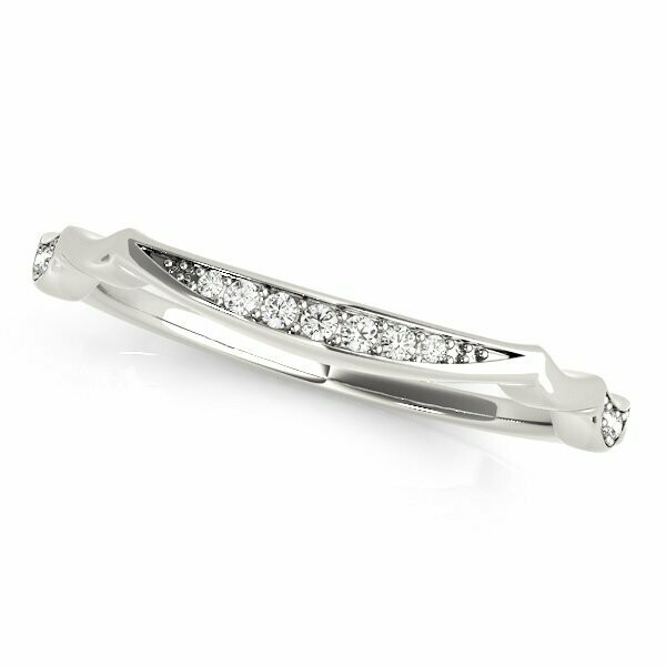 Vintage Filigree Diamond Wedding Band