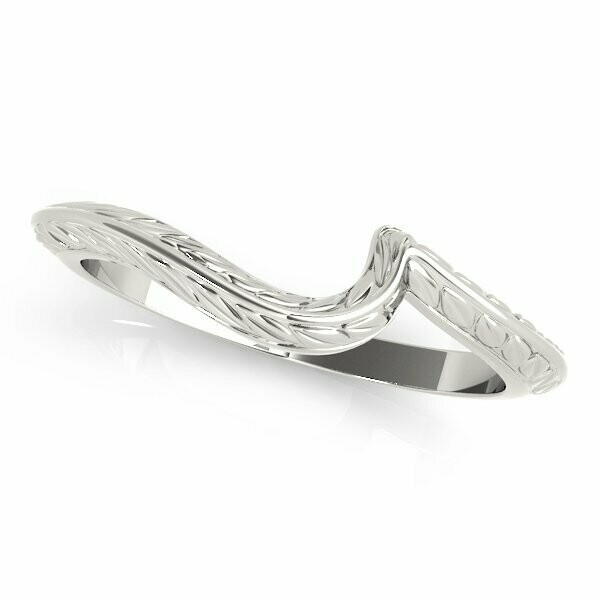 Vintage Pattern Curved Wedding Band
