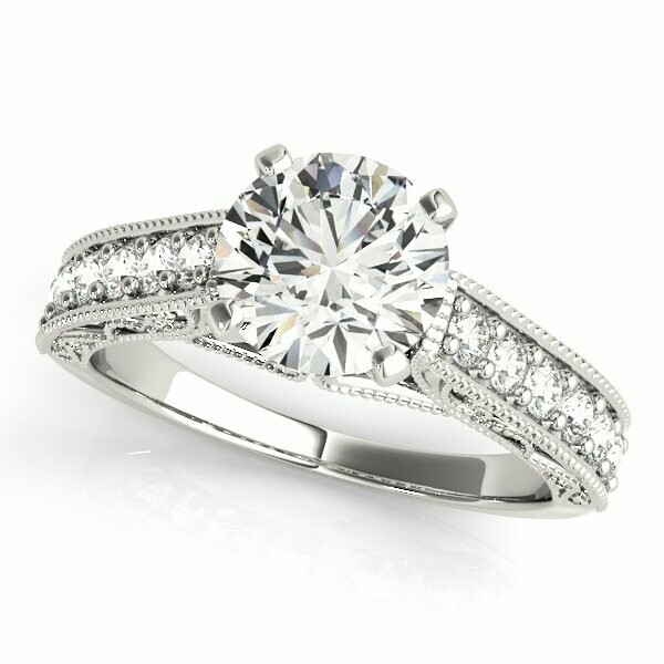 Milgrain Filigree Diamond Engagement Mounting