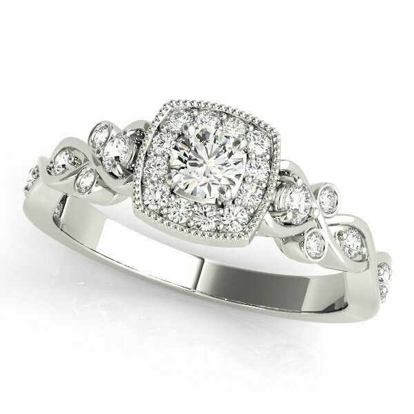 Vintage Halo Diamond Engagement Mounting