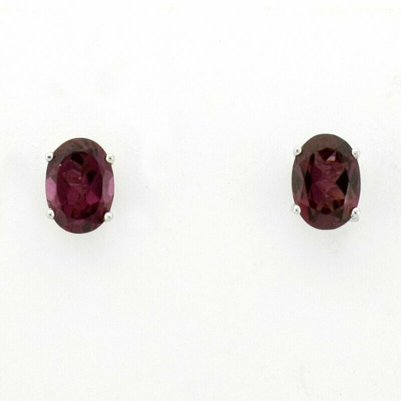 14KWG Rhodolite Garnet Stud Earrings