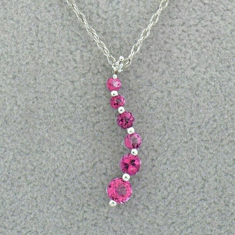14KWG Pink Tourmaline Journey Pendant