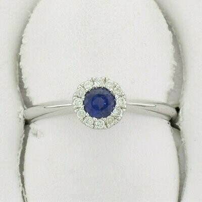 14KWG Sapphire and Diamond Ring