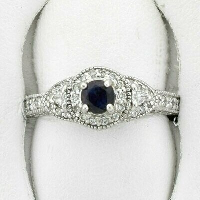 14KWG Sapphire and 0.75ct Diamond Ring