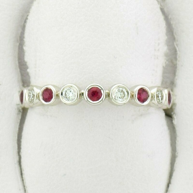 14KWG Ruby and Diamond Band