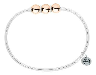 SS and Rose Gold Cape Cod Triple-Ball Bracelet