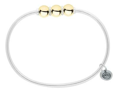 SS and Yellow Gold Cape Cod Triple-Ball Bracelet