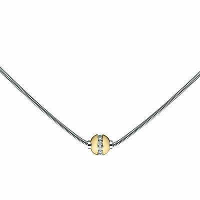 SS and Yellow Gold Cape Cod 0.33ct Diamond-Ball Necklace
