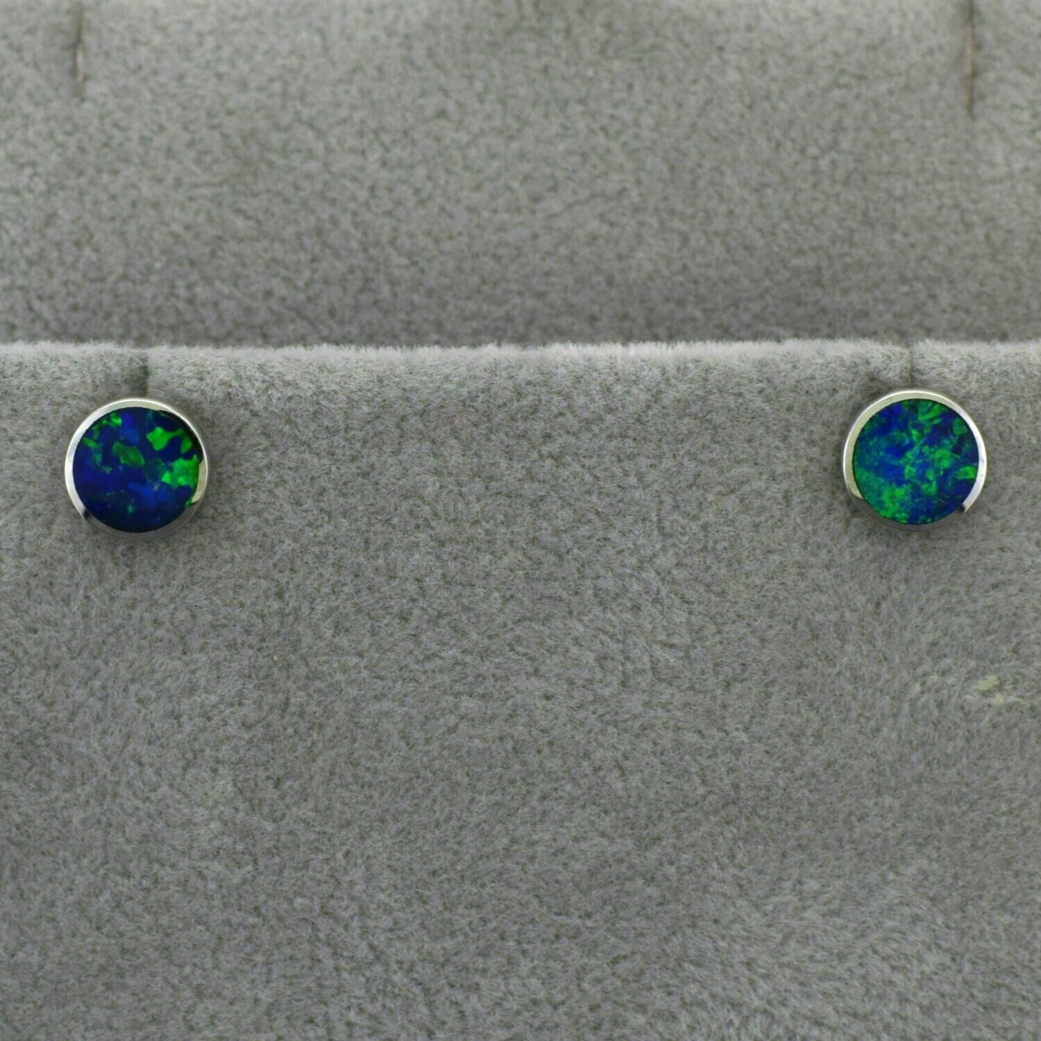 14KWG Black Opal Doublet Earrings