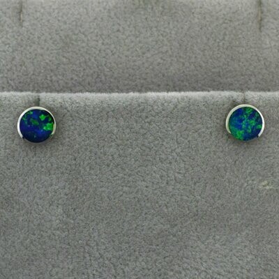 14KWG Black Opal Doublet Earrings